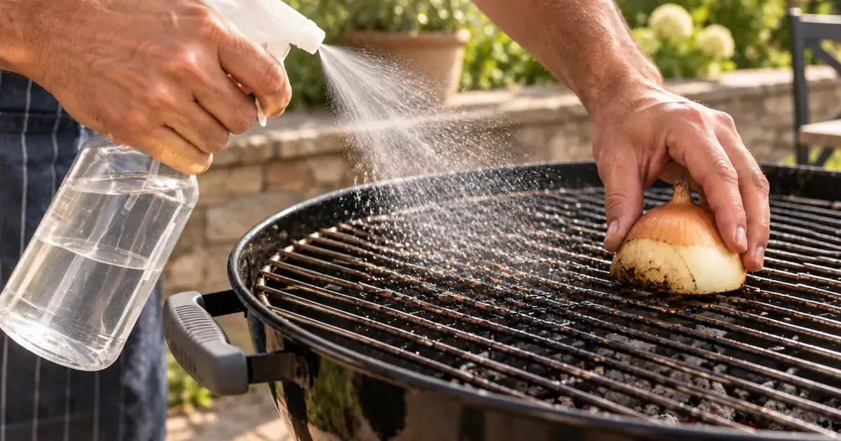 Barbecuerooster schoonmaken: het simpele trucje met azijn en een halve ui