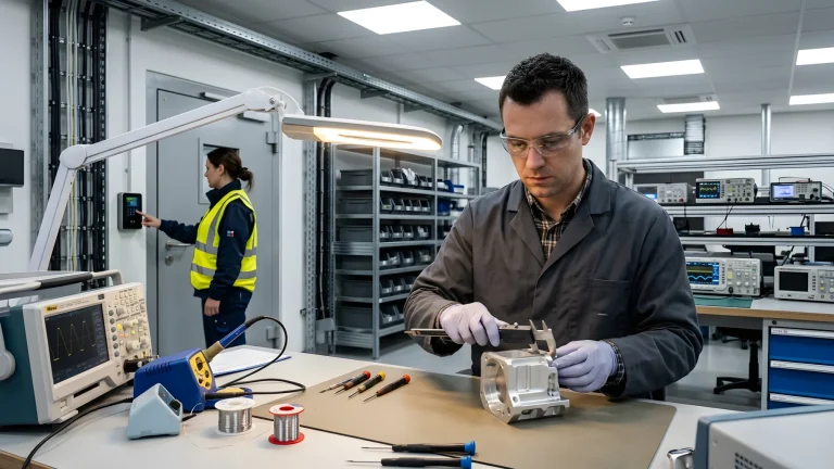 Beveiligd bedrijfspand van een toeleverancier aan de defensie-industrie