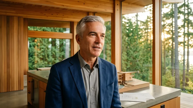 Concept van biobased bouwen met houtconstructies en natuurlijke isolatiematerialen