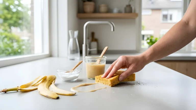 Bananenschillen op een rij