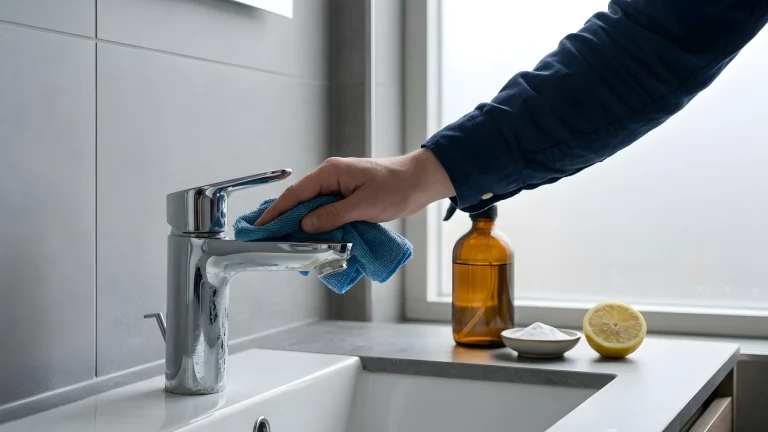 Kalkaanslag op sanitair en kranen in de badkamer