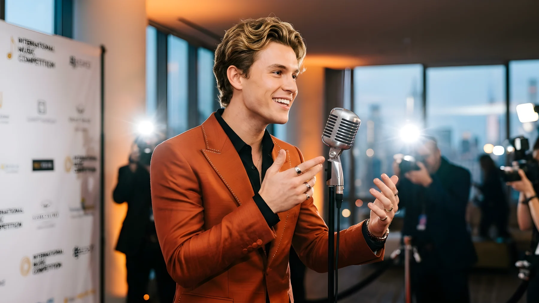 Het podium en de zaal van het Eurovisiesongfestival