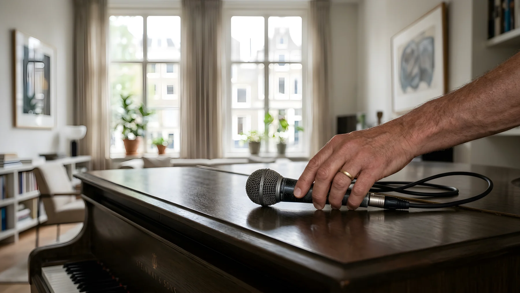 René Froger zingt op het podium tijdens een liveoptreden