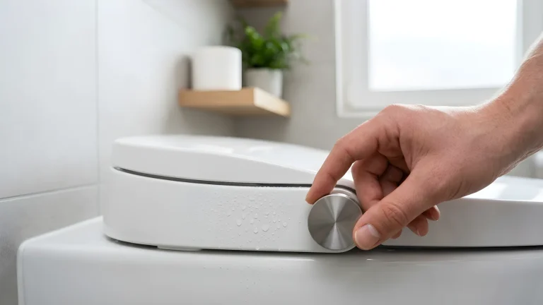Modern slim toilet met geavanceerde hygiënefuncties in een badkamer