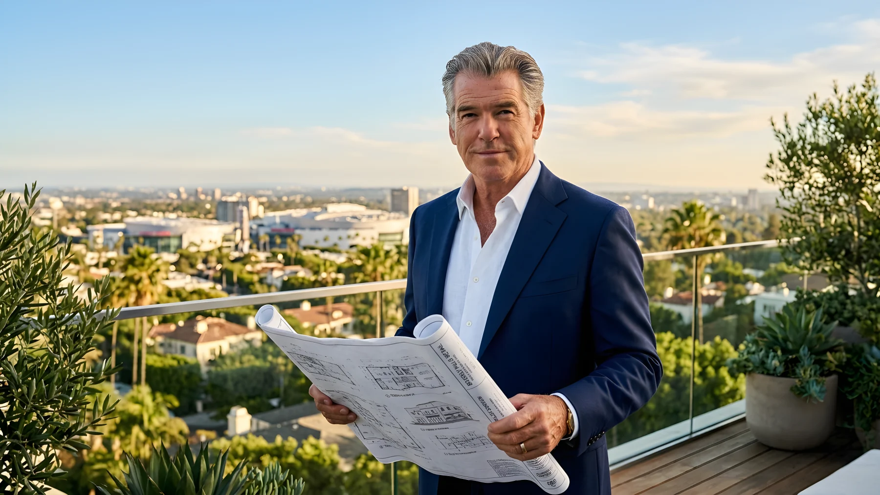Portret van de Nederlandse ondernemer Hennie van der Most bij een recreatieproject