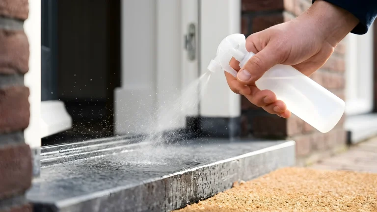 Azijn vernevelen in de hoeken van het huis