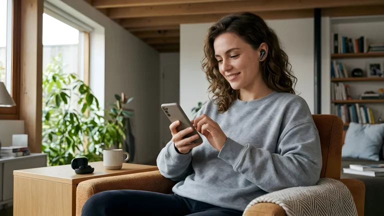 WhatsApp-interface op een smartphone met focus op audio- en muziekfuncties