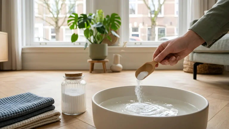 Voetenbad met warm water en baking soda tegen zweetvoeten