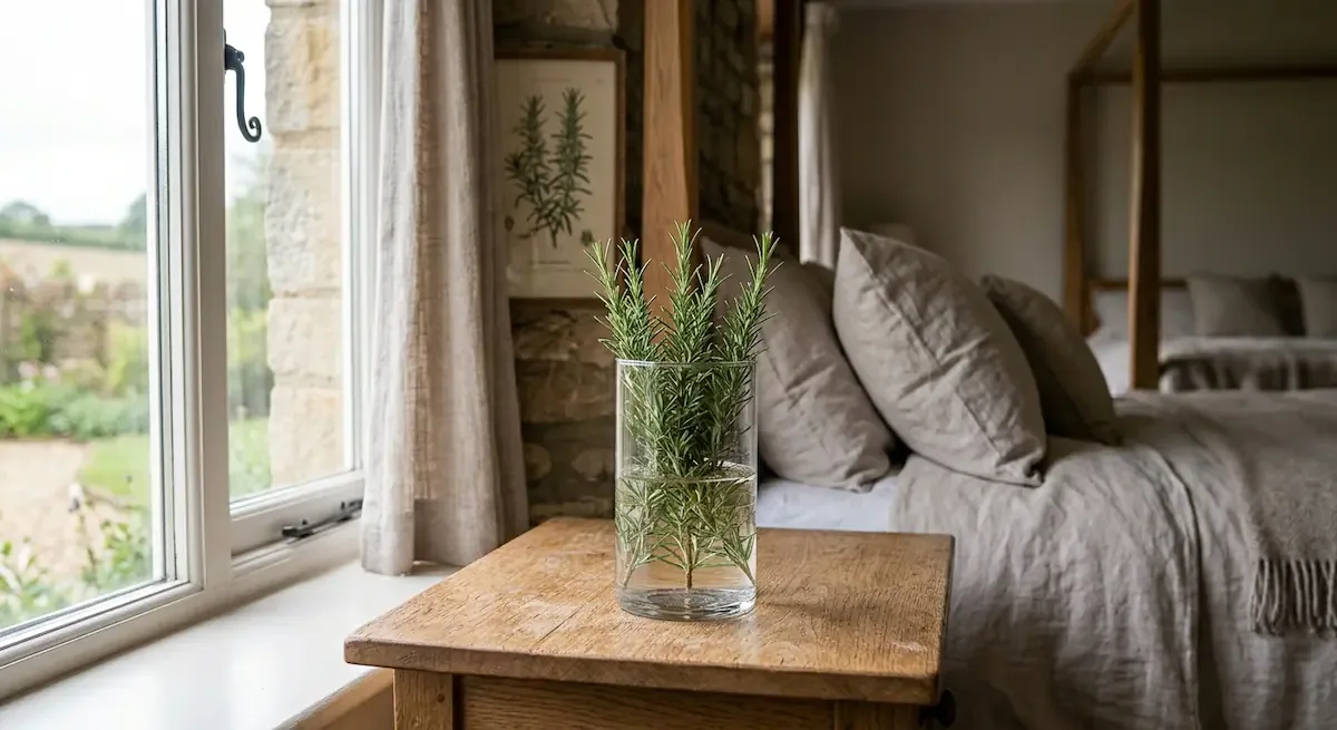 La práctica consiste en colocar el recipiente junto a la cama y dejarlo allí durante toda la noche, y está relacionada principalmente con las propiedades aromáticas que tradicionalmente se atribuyen al romero.