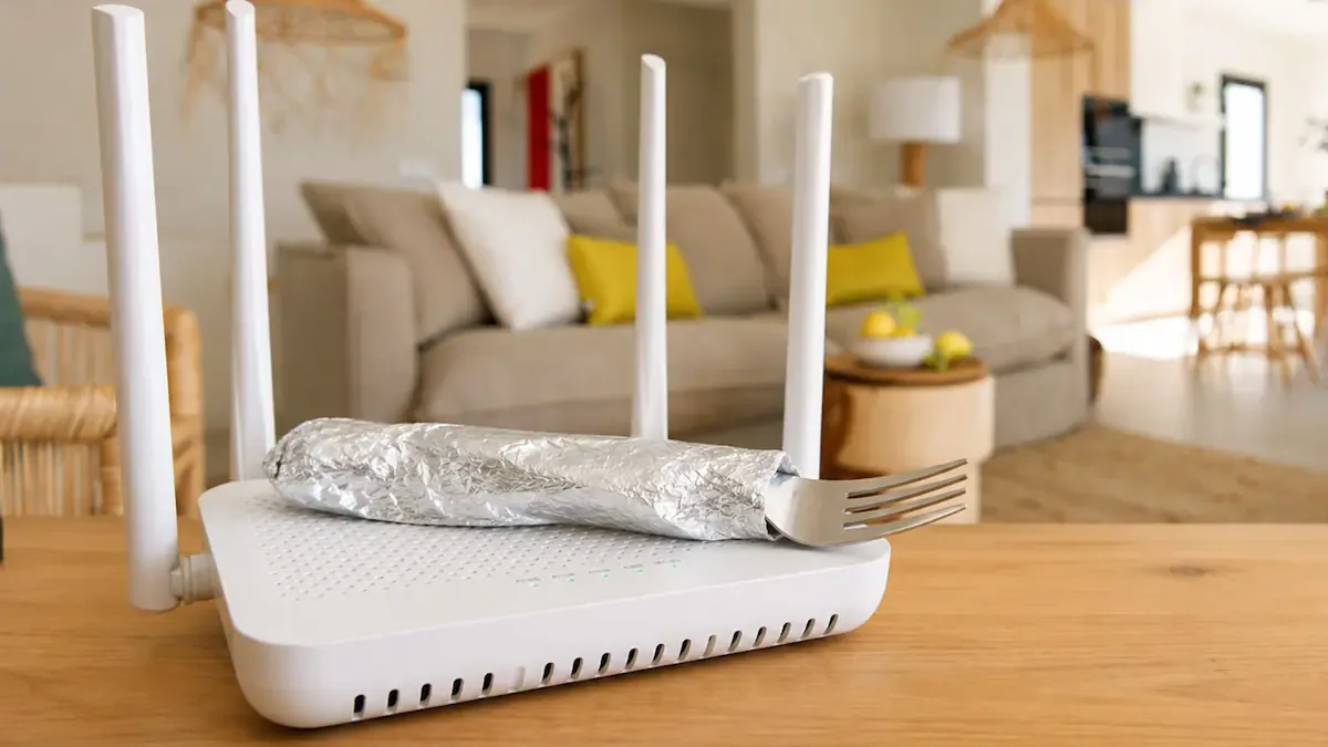 Poner un tenedor envuelto con papel de aluminio sobre el router del wifi: por qué lo recomiendan y para qué sirve
